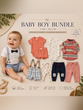 Baby Boy Clothing Bundle 3–6M 3M 6M Carter’s Guess Cat & Jack Lila & James